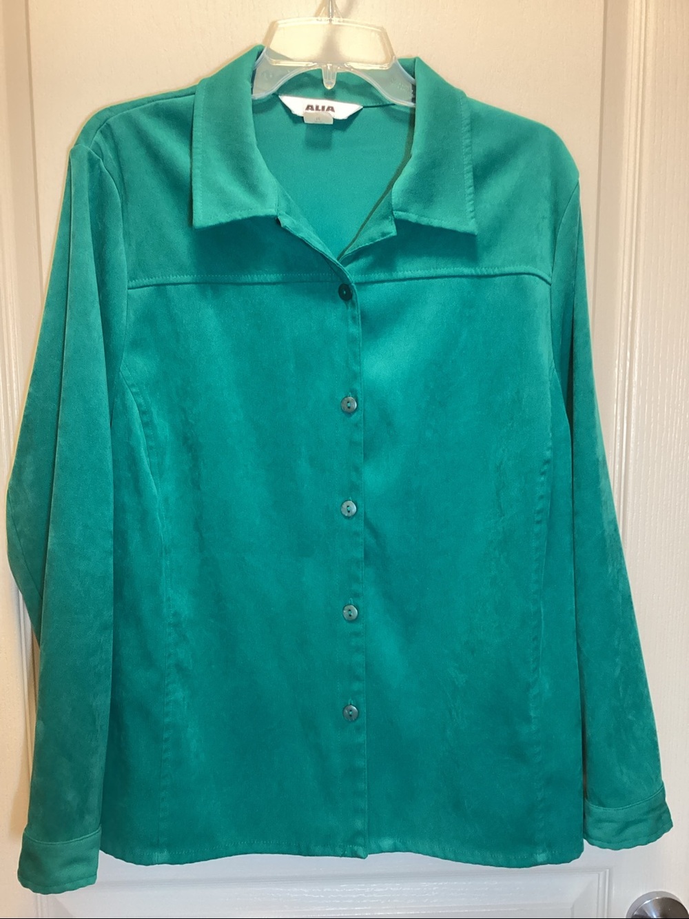 Alia Emerald Green Button-Down Shirt